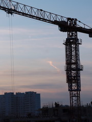 crane on background of blue sky
