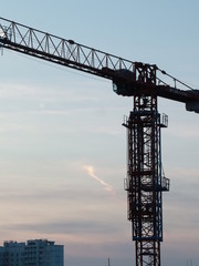 crane on background of blue sky