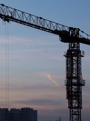 crane on background of blue sky