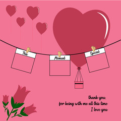 Desain flat vector valentine frame