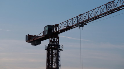 crane on background of blue sky