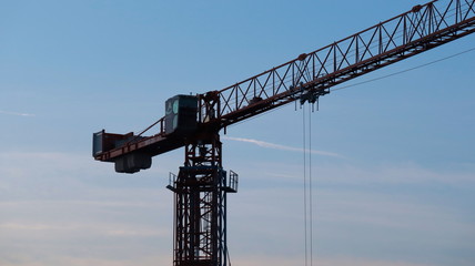 crane on background of blue sky