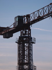 crane on background of blue sky