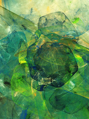 green abstract fractal background 3d rendering illustration