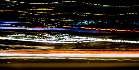 Abstract light trails in the dark