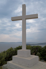 Big cross on top of Marjan Hill near Split, Croatia
