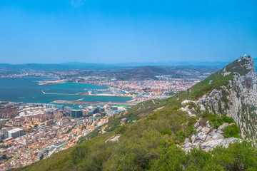 Fototapeta na wymiar Bay view from mountain in Gibraltar