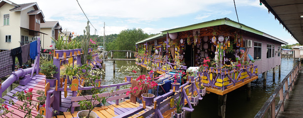 Kampong Ayer stilt Village near Bandar Seri Begawan, Brunei.