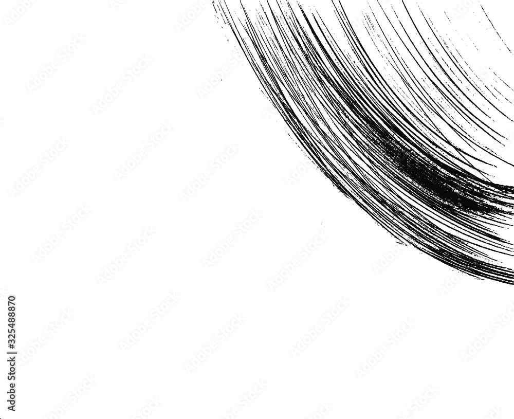 Poster Vector brush sroke texture. Distressed uneven grunge background. Abstract distressed vector illustration. Overlay over any design to create interesting effect and depth. Black isolated on white. EPS10