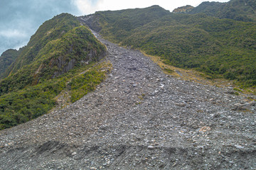 Landslide near Fox Glacier, New Zealand