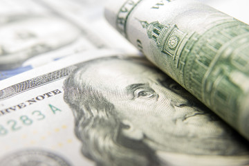 money background. american hundred dollar bills. copy space