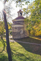Rotunda of St. Martin in autumn, Vysehrad, Prague, Czech Republic