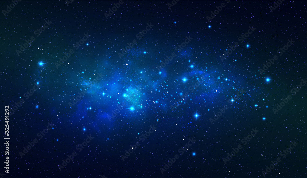 Wall mural vector cosmic illustration. colorful space background with stars
