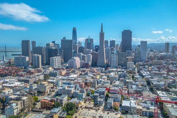 San Francisco skyline with crane