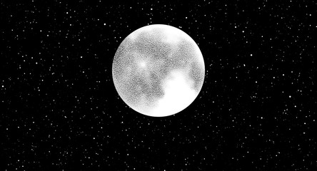 Full moon isolated on dark background. Magic vector elements