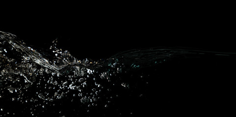 water bubbles on a black background