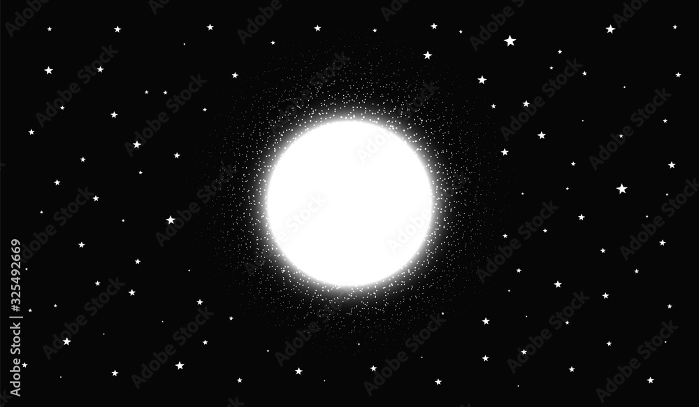 Wall mural full moon isolated on dark background. magic vector elements