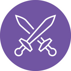 Swords Combat Conflict Outline Icon