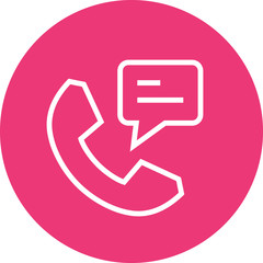 Talking Telephone Call Outline Icon