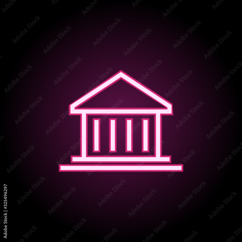 Poster banking, building neon icon. simple thin line, outline vector of building icons for ui and ux, websi