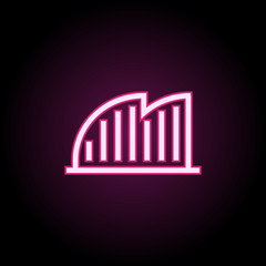 Obraz premium Building neon icon. Simple thin line, outline vector of building icons for ui and ux, website or mobile application