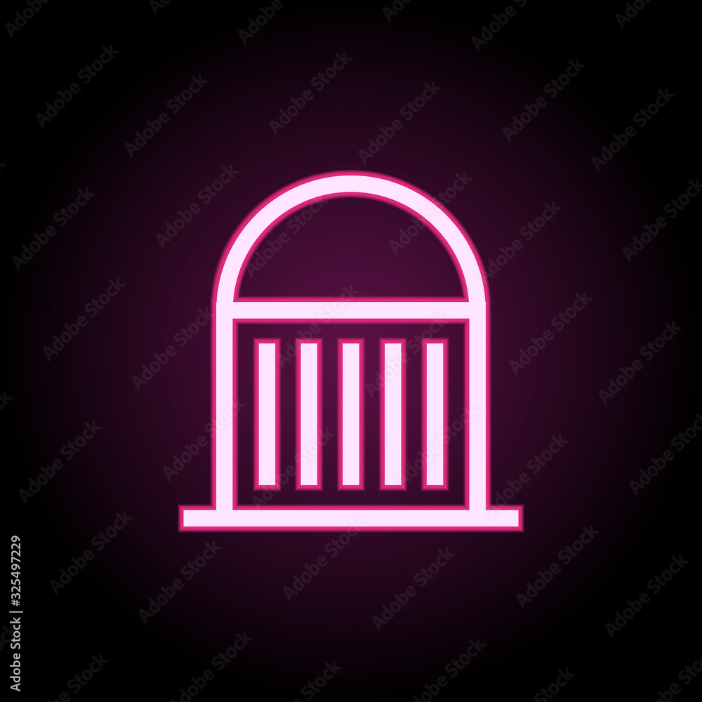 Poster mosque,building neon icon. simple thin line, outline vector of building icons for ui and ux, website