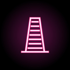 Building neon icon. Simple thin line, outline vector of building icons for ui and ux, website or mobile application