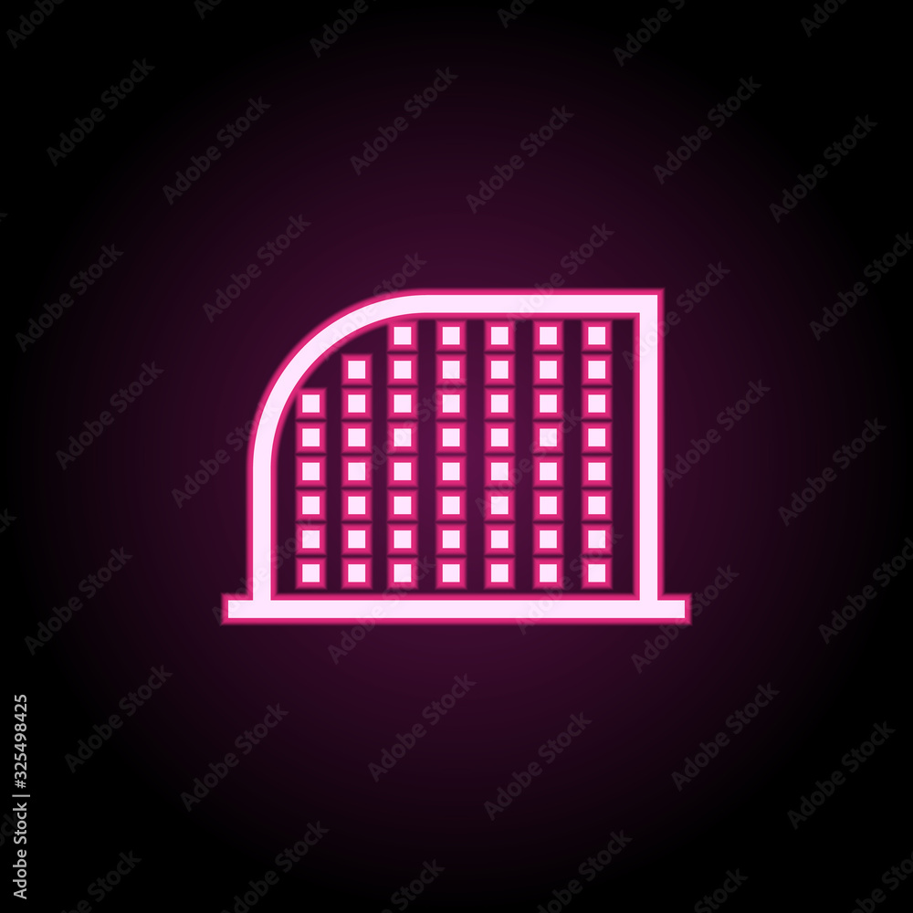 Poster building neon icon. simple thin line, outline vector of building icons for ui and ux, website or mob