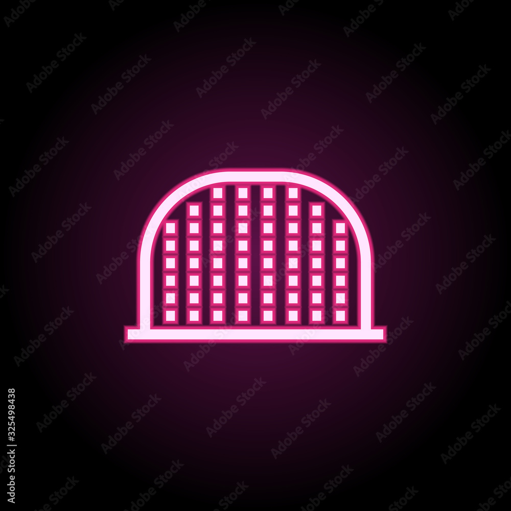 Poster building neon icon. simple thin line, outline vector of building icons for ui and ux, website or mob
