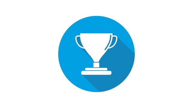 Blue motion graphic icon animation trophy