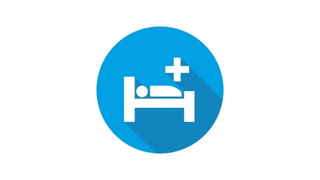 Blue motion graphic icon animation hospital bed