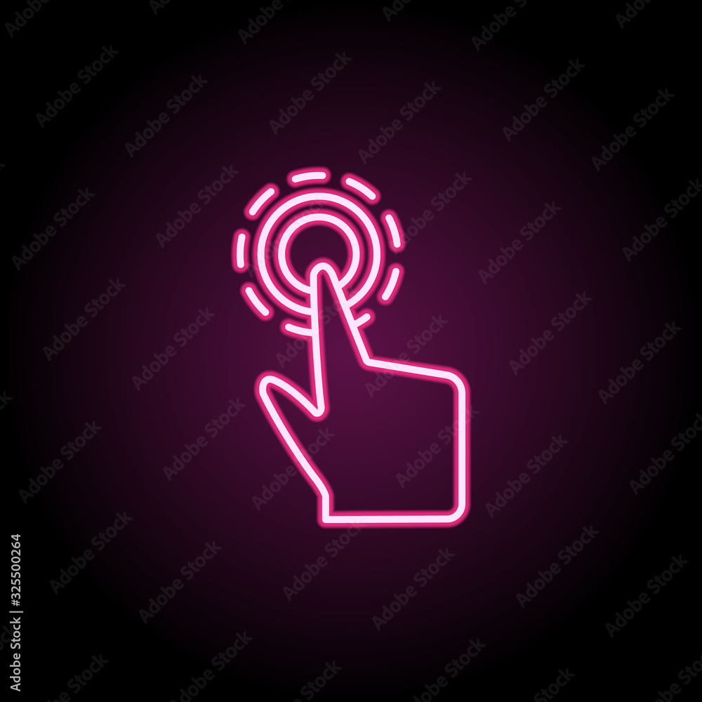 Poster touch free, interactive, digital neon icon. simple thin line, outline vector of touch gesture icons 