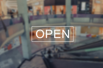 open word with blurring background