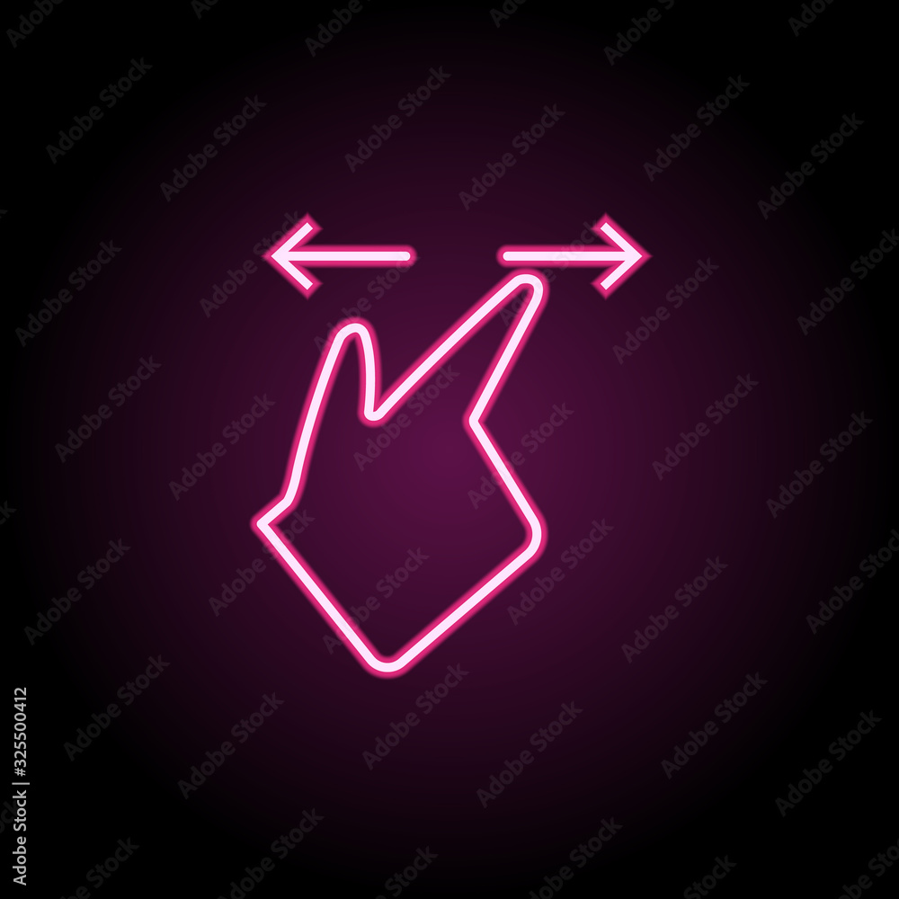 Aufkleber finger swipe, zoom in, gesture neon icon. simple thin line, outline vector of touch gesture icons fo
