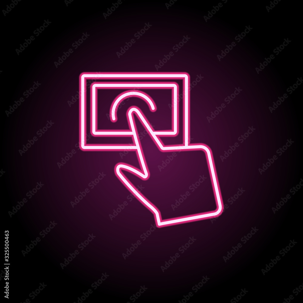 Poster computer, touch, finger neon icon. simple thin line, outline vector of touch gesture icons for ui an