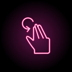 Obraz premium Finger, rotate, touch neon icon. Simple thin line, outline vector of touch gesture icons for ui and ux, website or mobile application