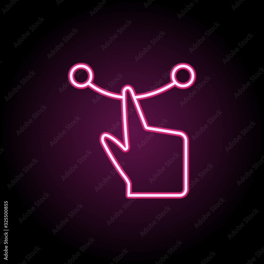 Poster finger, touch, screen neon icon. simple thin line, outline vector of touch gesture icons for ui and 