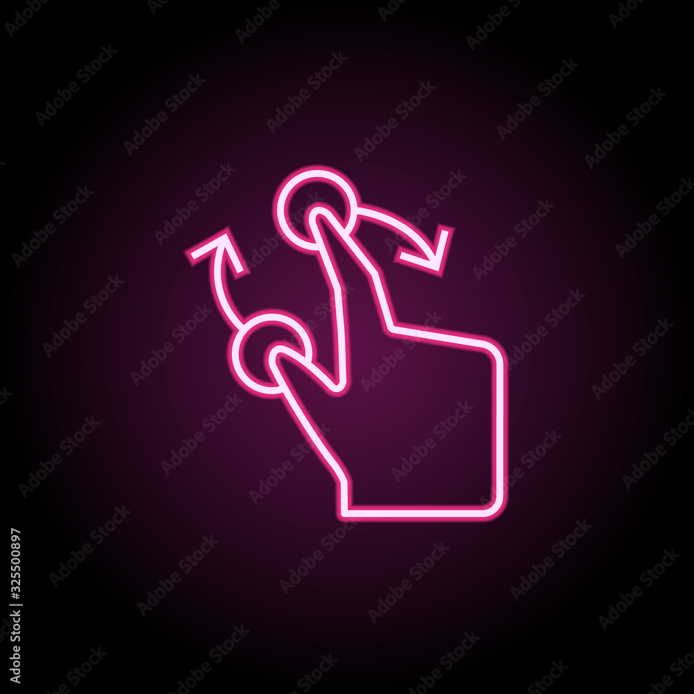 Aufkleber finger, touch, move neon icon. simple thin line, outline vector of touch gesture icons for ui and ux