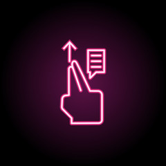 Chat, finger, gestures neon icon. Simple thin line, outline vector of touch gesture icons for ui and ux, website or mobile application