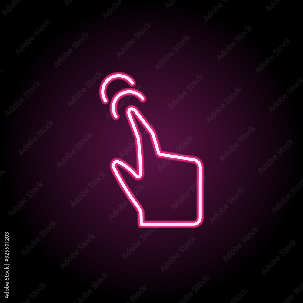 Poster gesture, push, finger neon icon. simple thin line, outline vector of touch gesture icons for ui and 