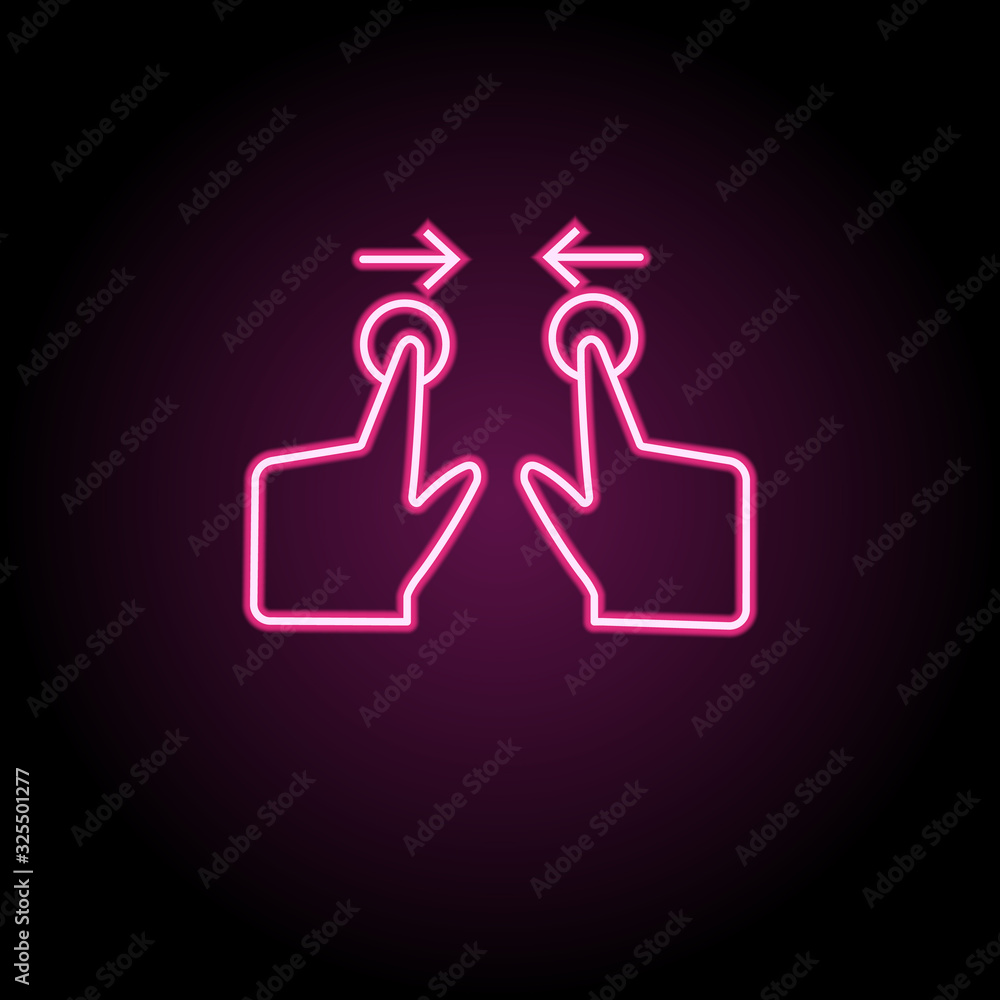 Poster swipe, fingers, screen neon icon. simple thin line, outline vector of touch gesture icons for ui and