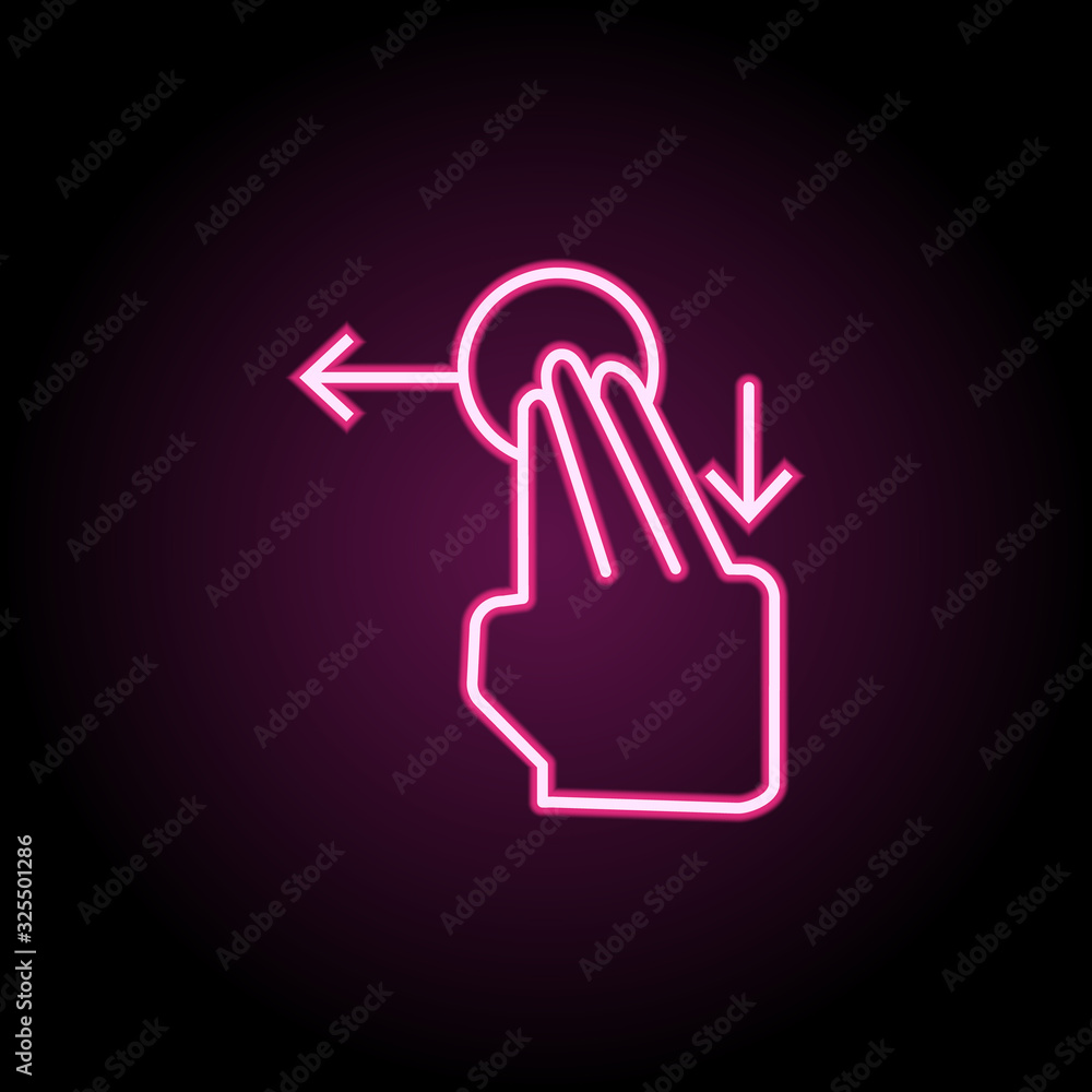 Poster finger, push, touch neon icon. simple thin line, outline vector of touch gesture icons for ui and ux