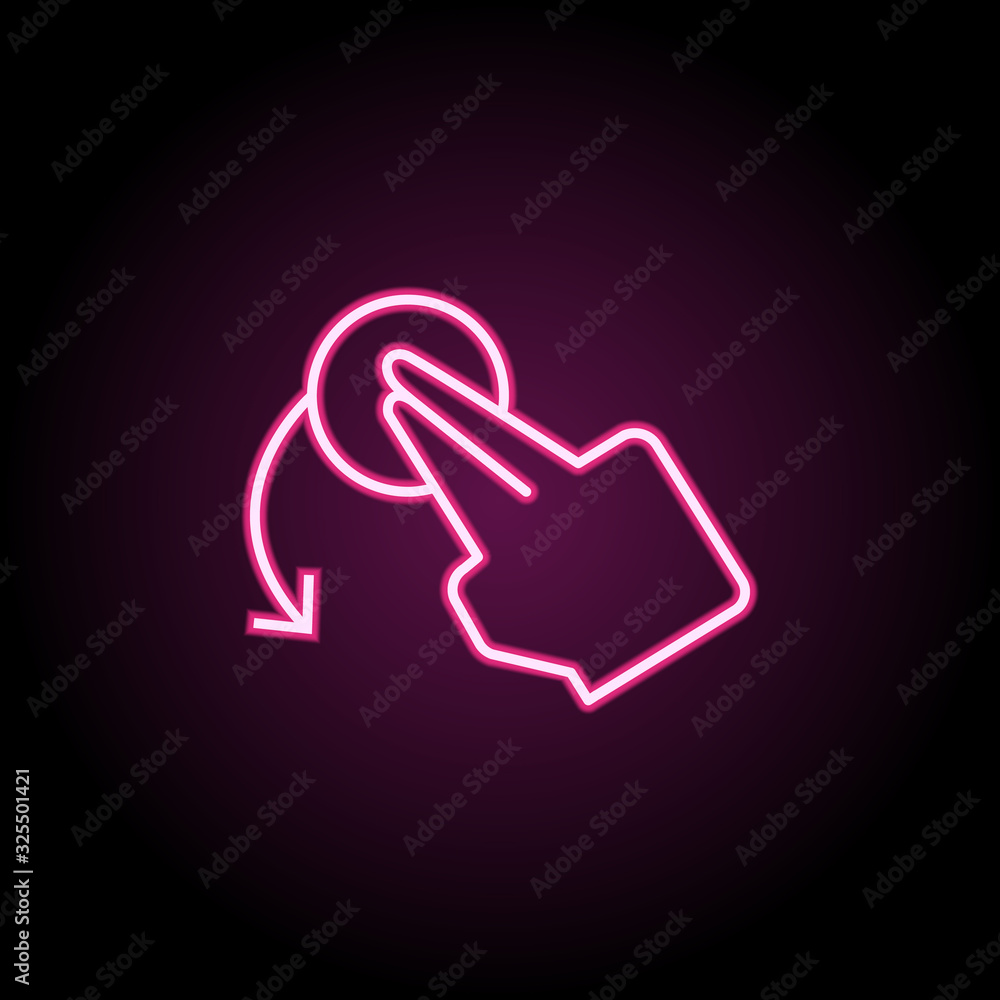 Aufkleber rotate, finger, touch, gesture neon icon. simple thin line, outline vector of touch gesture icons fo