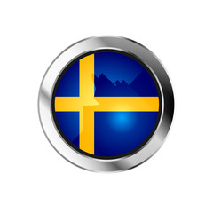 Obraz premium Web flag metal sphere button of sweden