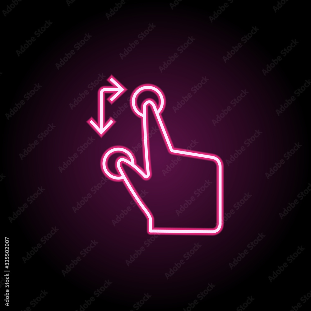 Poster screen, touch, finger neon icon. simple thin line, outline vector of touch gesture icons for ui and 