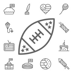 American football icon. 4th of July icons universal set for web and mobile