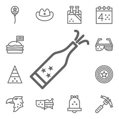 Fototapeta premium Champagne, USA icon. 4th of July icons universal set for web and mobile