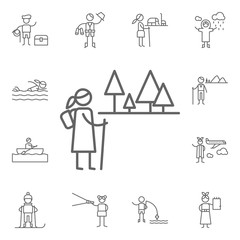 Hiking icon. Adventure icons universal set for web and mobile