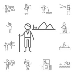 Hiking icon. Adventure icons universal set for web and mobile