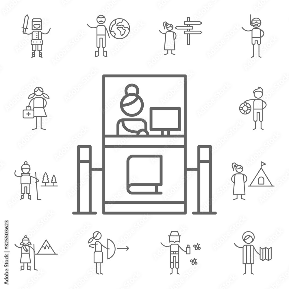 Poster passport icon. adventure icons universal set for web and mobile